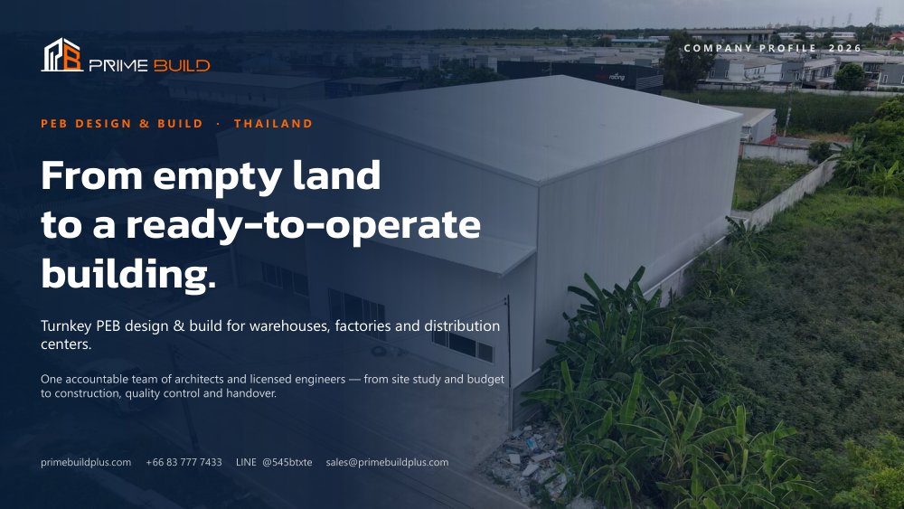 Cover of the PRIME BUILD Company Profile 2026, English edition