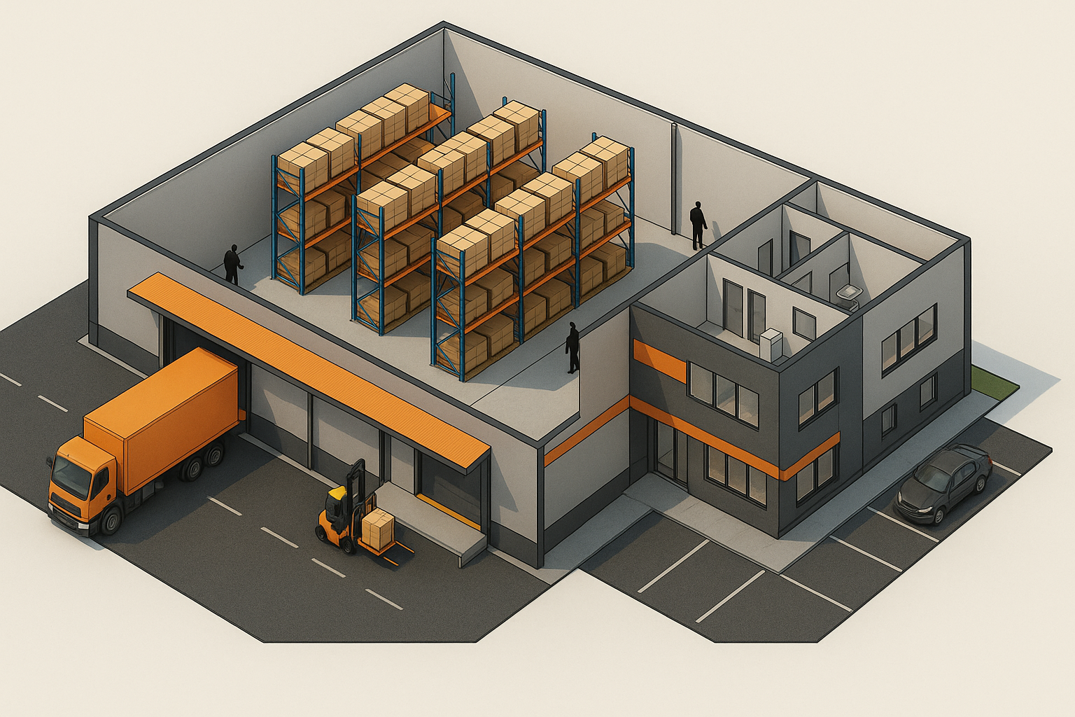 Conceptual Layout Warehouse 20x40 with front office