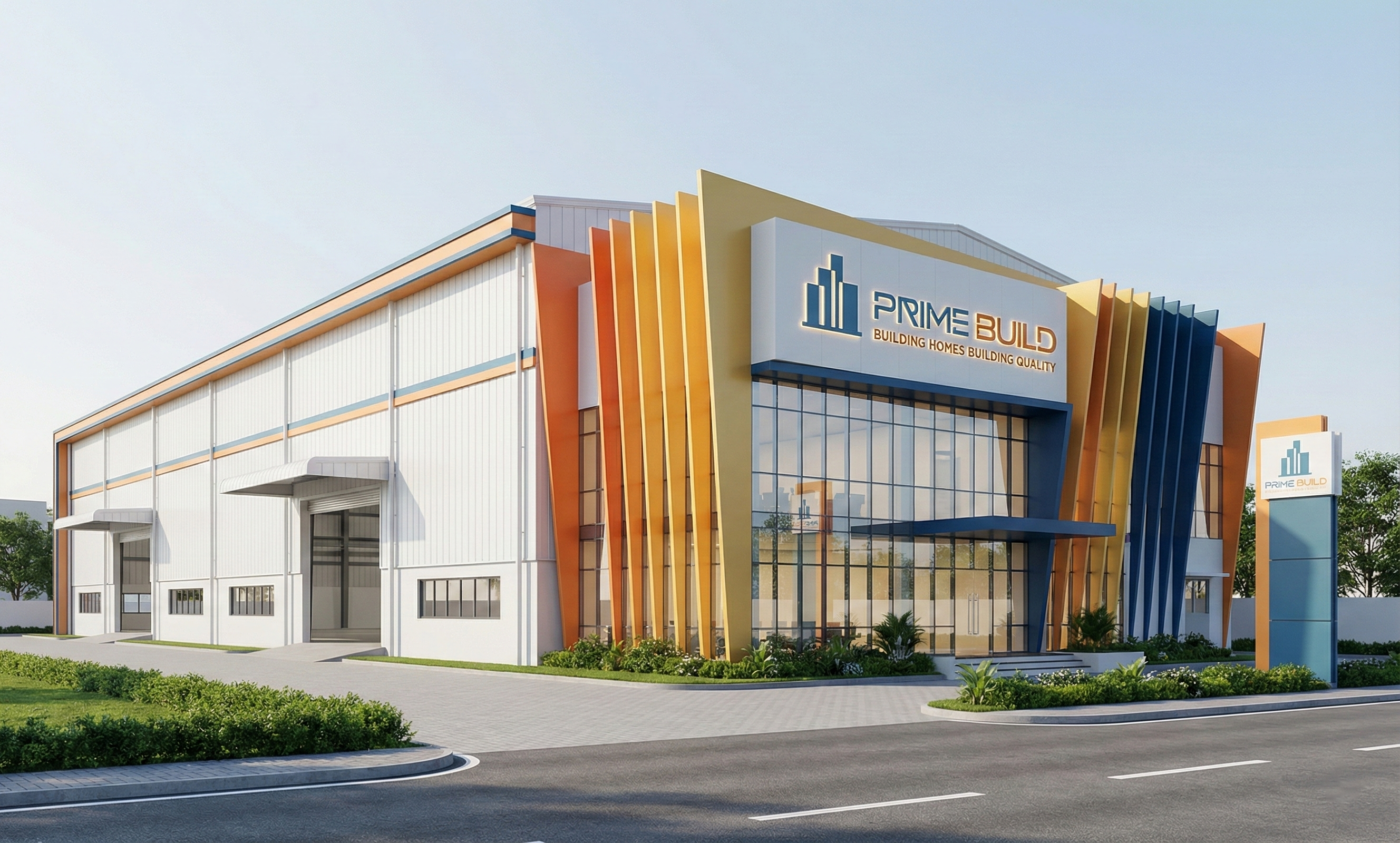 Conceptual Layout โกดัง 20x40 เมตร พร้อมสำนักงาน