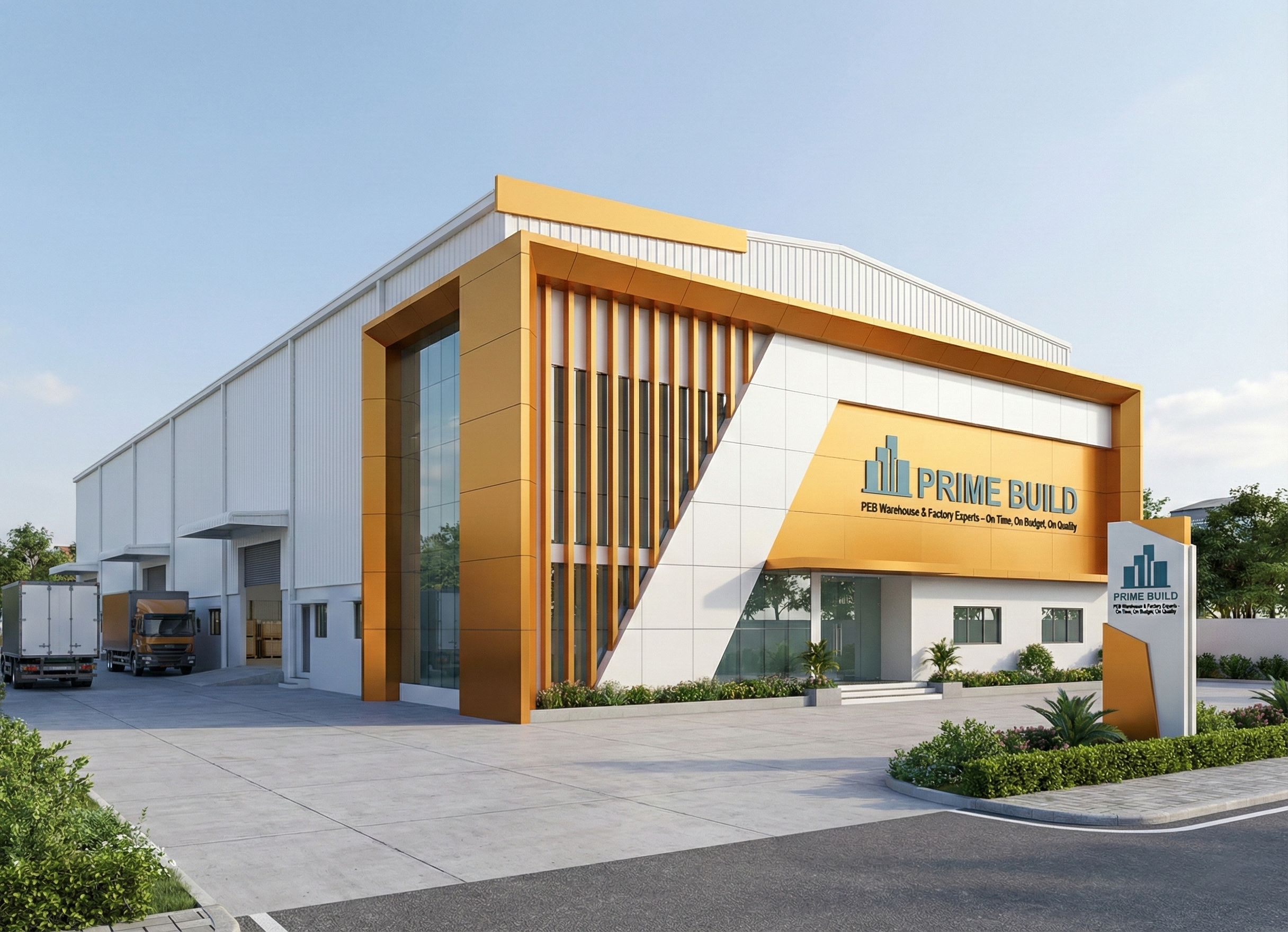 Conceptual Layout โกดัง 20x40 เมตร พร้อมสำนักงาน